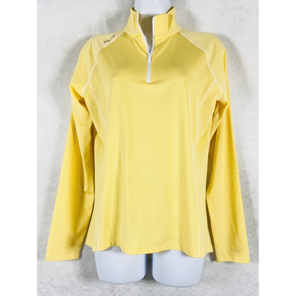 RLX Ralph Lauren Women's Golf Top Small Yellow 1/4 Zip Long Sleeve Tennis New